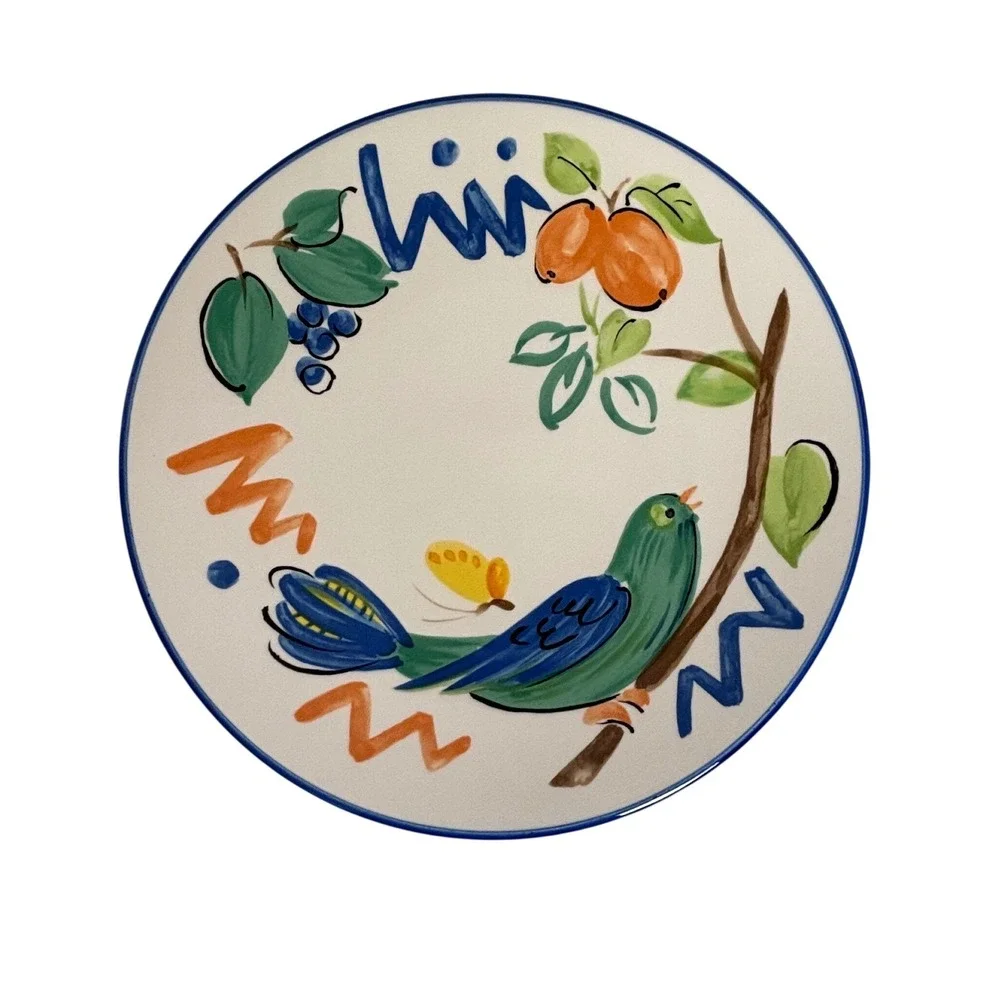 Vintage Mikasa Fashion Plate Spring Song Bird Dinner Plate Fruit 12.25